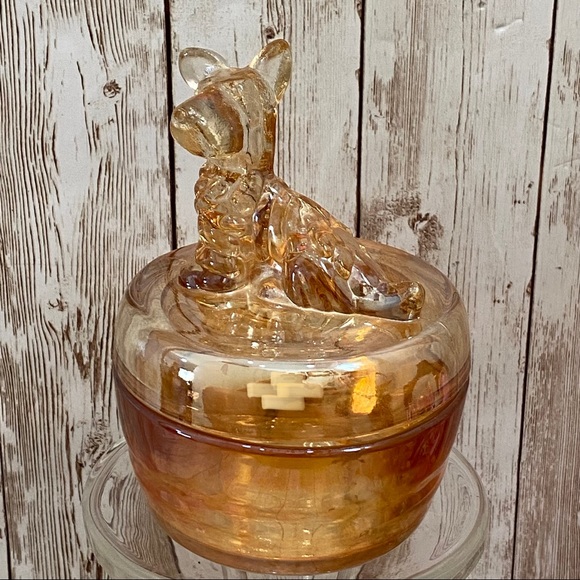 Vintage Accents Vintage Marigold Carnival Glass Scottie Dog Candy